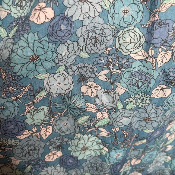 Beverly Drive Tuckernuck Blue Floral Tiered Mini Dress Retro Cottagecore S - Picture 9 of 12